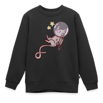space cat - Kinder Premium Organic Sweatshirt - Schwarz - Vorne - AI Model Kid Female (0cm)
