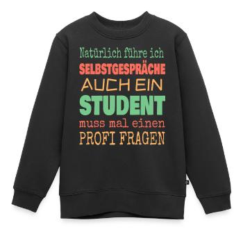 Student - Kinder Premium Organic Sweatshirt - Schwarz - Vorne - AI Model Kid Female (0cm)