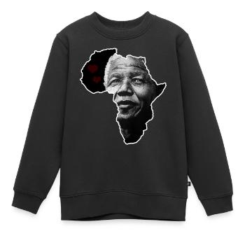 Nelson Mandela Love - Sweat Premium enfant bio - noir - Devant - AI Model Kid Female (0cm)