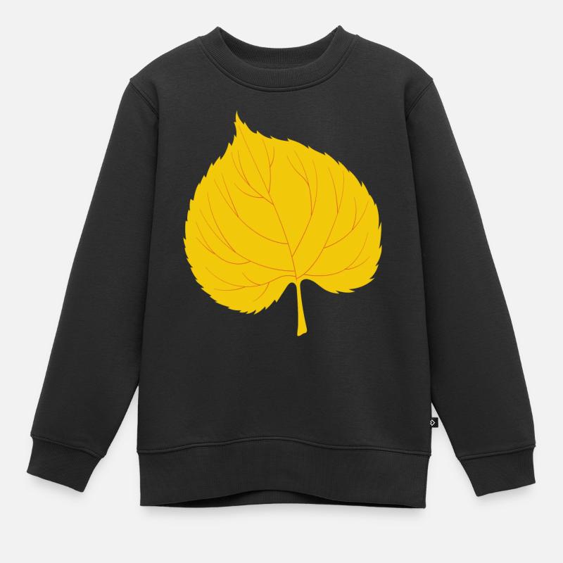 Feuille de tilleul - Sweat Premium enfant bio - noir