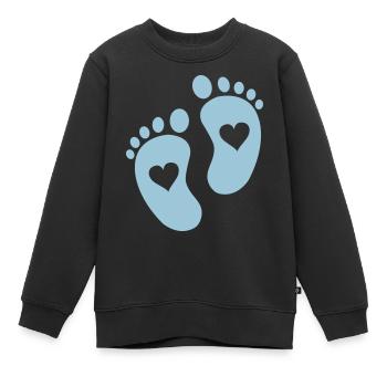 bébé pieds coeurs - Sweat Premium enfant bio - noir - Devant - AI Model Kid Female (0cm)