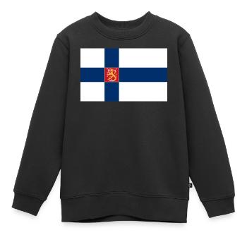 Staatsflagge von Finnland - Kinder Premium Organic Sweatshirt - Schwarz - Vorne - AI Model Kid Female (0cm)