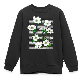 Blumen - Flora - Fleur - Frühling - Sommer - Kinder Premium Organic Sweatshirt - Schwarz - Vorne - AI Model Kid Female (0cm)