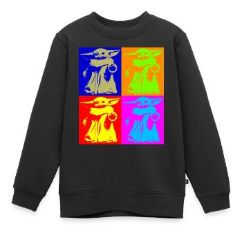 Mandalorian Pop Art - Kids Premium Organic Sweatshirt - black - Front - AI Model Kid Female (0cm)
