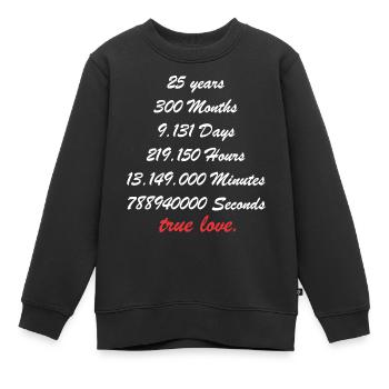 Chemise anniversaire de mariage en argent 25 ans mariés - Sweat Premium enfant bio - noir - Devant - AI Model Kid Female (0cm)