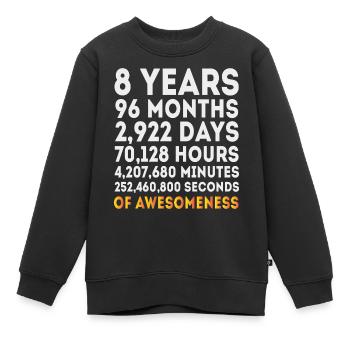 8e cadeaux d'anniversaire, anniversaire de filles de garçons de 8 ans - Sweat Premium enfant bio - noir - Devant - AI Model Kid Female (0cm)