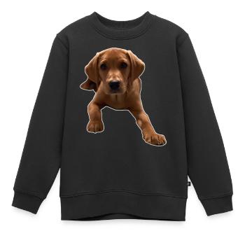 Vers le bas Dexter - Sweat Premium enfant bio - noir - Devant - AI Model Kid Female (0cm)