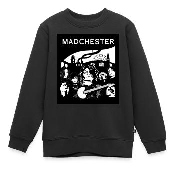 Madchester Manchester 90s Bands Icons - Kids Premium Organic Sweatshirt - black - Front - AI Model Kid Female (0cm)