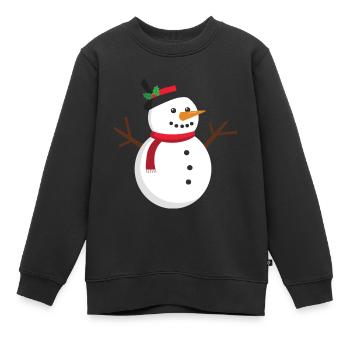 Schneemann - Kinder Premium Organic Sweatshirt - Schwarz - Vorne - AI Model Kid Female (0cm)