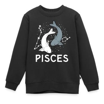 Sternzeichen Fische - Kinder Premium Organic Sweatshirt - Schwarz - Vorne - AI Model Kid Female (0cm)