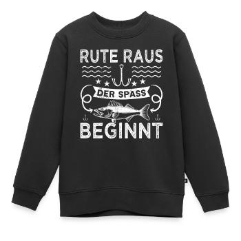 Rute raus, der Spaß beginnt Geschenk-Idee - Kinder Premium Organic Sweatshirt - Schwarz - Vorne - AI Model Kid Female (0cm)