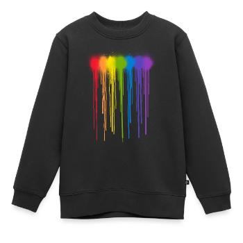 Rainbow Drips - Kids Premium Organic Sweatshirt - black - Front - AI Model Kid Female (0cm)