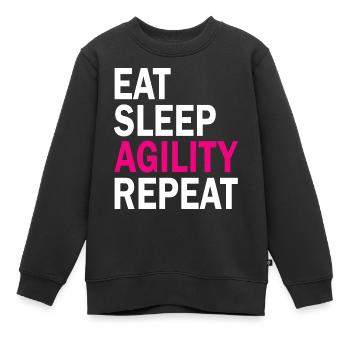 Agilité de chien de chien - Sweat Premium enfant bio - noir - Devant - AI Model Kid Female (0cm)