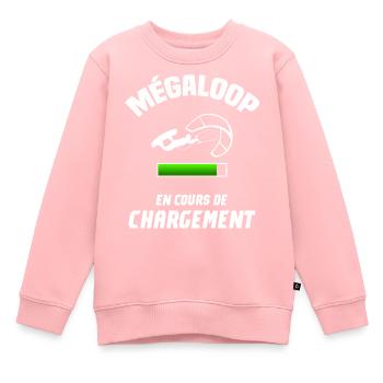 Mégaloop en cours de chargement - Sweat Premium enfant bio - rose - Devant - AI Model Kid Female (0cm)