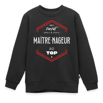 Maitre nageur parfait et au top - Sweat Premium enfant bio - noir - Devant - AI Model Kid Female (0cm)