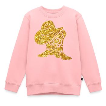 Land CowBoy - Kinder Premium Organic Sweatshirt - Rosa - Vorne - AI Model Kid Female (0cm)