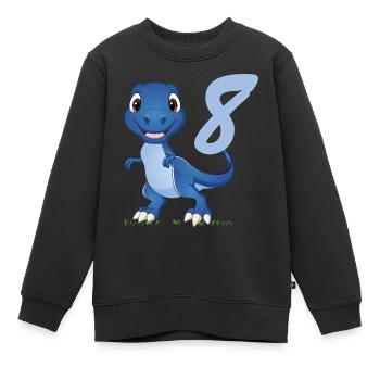 Sweet Dino pour vos 8 ans - Sweat Premium enfant bio - noir - Devant - AI Model Kid Female (0cm)