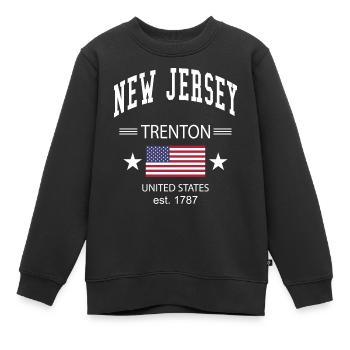 New Jersey - Sweat Premium enfant bio - noir - Devant - AI Model Kid Female (0cm)
