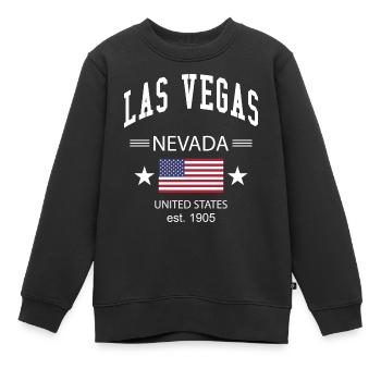 Las Vegas - Sweat Premium enfant bio - noir - Devant - AI Model Kid Female (0cm)