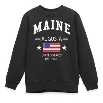 Maine - Sweat Premium enfant bio - noir - Devant - AI Model Kid Female (0cm)