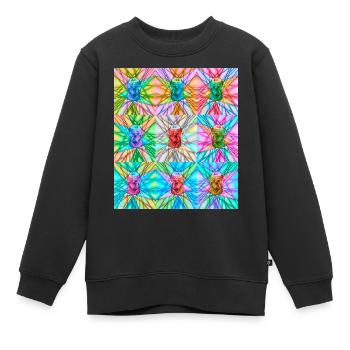 Lebendige Dose und abstraktes Lichtmuster - Kinder Premium Organic Sweatshirt - Schwarz - Vorne - AI Model Kid Female (0cm)