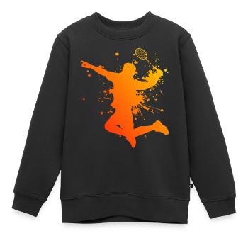 Badminton Badminton Joueur De Badminton Squash Badminton - Sweat Premium enfant bio - noir - Devant - AI Model Kid Female (0cm)