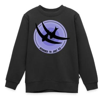 Mauersegler Vögel Schwalben DESIGNED TO JUST FLY - Kinder Premium Organic Sweatshirt - Schwarz - Vorne - AI Model Kid Female (0cm)