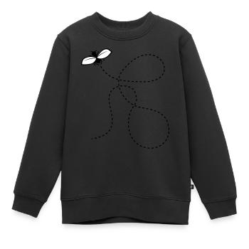 Mouche de ligne en pointillés - Sweat Premium enfant bio - noir - Devant - AI Model Kid Female (0cm)