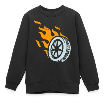 Motorsport ist unsere Leidenschaft. - Kinder Premium Organic Sweatshirt - Schwarz - Vorne - AI Model Kid Female (0cm)