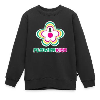 FLOWERKIDS (Pulse-Logo) - Kinder Premium Organic Sweatshirt - Schwarz - Vorne - AI Model Kid Female (0cm)