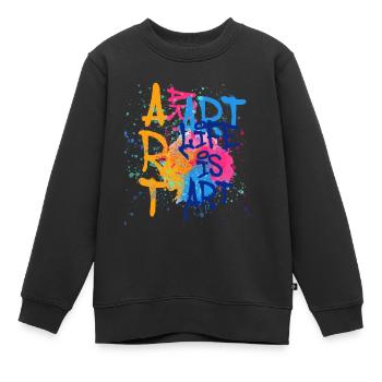 art, art, graffiti, peinture, aquarelle, coloré, spray, li - Sweat Premium enfant bio - noir - Devant - AI Model Kid Female (0cm)