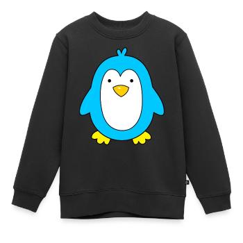 Kleiner blauer Pinguin - Kinder Premium Organic Sweatshirt - Schwarz - Vorne - AI Model Kid Female (0cm)