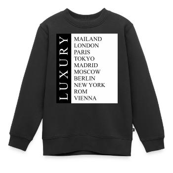 LUXURY CITY - Kinder Premium Organic Sweatshirt - Schwarz - Vorne - AI Model Kid Female (0cm)