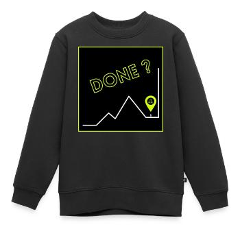 Randonnée - Terminé? - Sweat Premium enfant bio - noir - Devant - AI Model Kid Female (0cm)