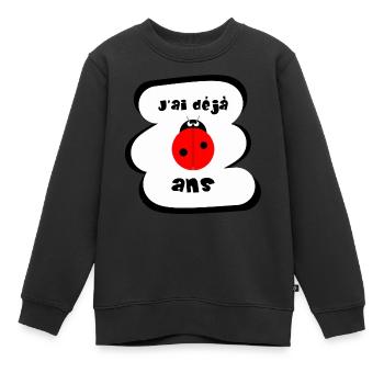 J'ai déjà 2 ans - coccinelle mignonne - version 2 - Sweat Premium enfant bio - noir - Devant - AI Model Kid Female (0cm)