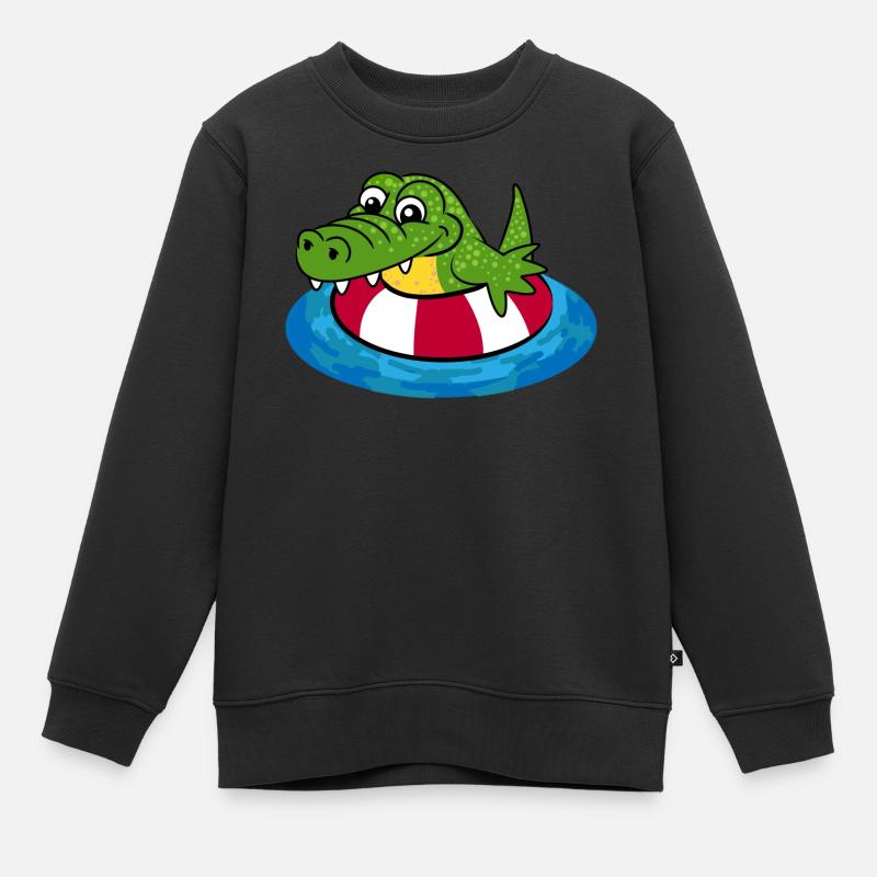 Rocco das Kroko - Kinder Premium Organic Sweatshirt - Schwarz