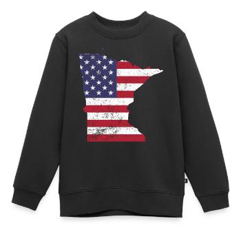 Minnesota - Kinder Premium Organic Sweatshirt - Schwarz - Vorne - AI Model Kid Female (0cm)
