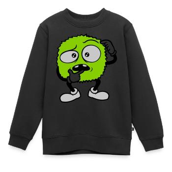 Monstre au visage sceptique comique - Sweat Premium enfant bio - noir - Devant - AI Model Kid Female (0cm)