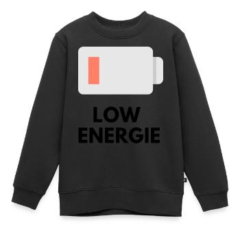 Faible consommation d’énergie - Sweat Premium enfant bio - noir - Devant - AI Model Kid Female (0cm)