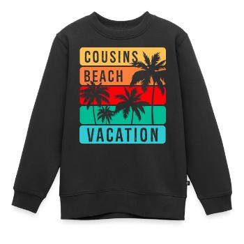 Plage de Cousins - Sweat Premium enfant bio - noir - Devant - AI Model Kid Female (0cm)
