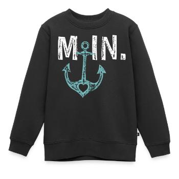 Moin Anker Seefahrt Design Geschenkidee - Kinder Premium Organic Sweatshirt - Schwarz - Vorne - AI Model Kid Female (0cm)
