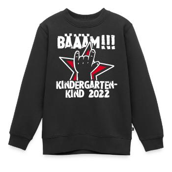 Bääm! Kindergartenkind 2022 Eingewöhnung Kita Kind - Kinder Premium Organic Sweatshirt - Schwarz - Vorne - AI Model Kid Female (0cm)