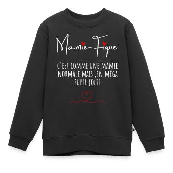 Mamie-fique mamie magnifique - Sweat Premium enfant bio - noir - Devant - AI Model Kid Female (0cm)