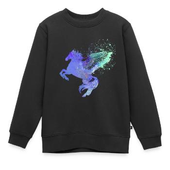 fliegendes pferd,pferd mit flügel,pferd,graffiti - Kinder Premium Organic Sweatshirt - Schwarz - Vorne - AI Model Kid Female (0cm)