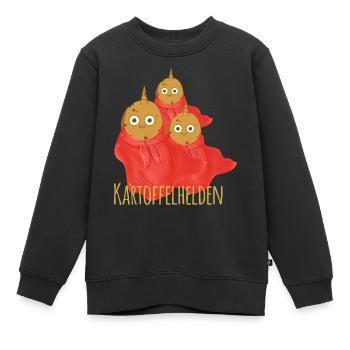 Kartoffeln, Familie,kartoffelfamilie, Helden, held - Kinder Premium Organic Sweatshirt - Schwarz - Vorne - AI Model Kid Female (0cm)