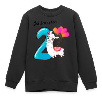 Zweiter Geburtstag Ich bin schon zwei Babyparty - Kinder Premium Organic Sweatshirt - Schwarz - Vorne - AI Model Kid Female (0cm)