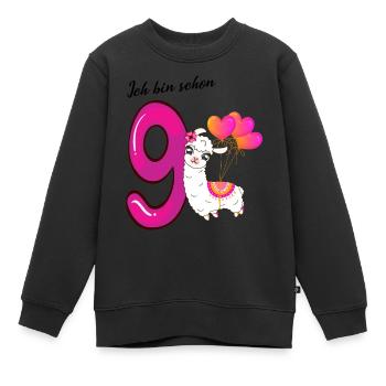 Neunter Geburtstag Ich bin schon neun Jahre - Kinder Premium Organic Sweatshirt - Schwarz - Vorne - AI Model Kid Female (0cm)