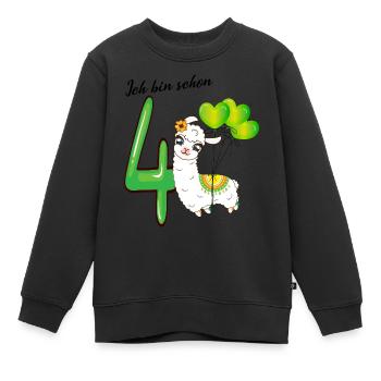 Vierter Geburtstag Ich bin schon vier Jahre - Kinder Premium Organic Sweatshirt - Schwarz - Vorne - AI Model Kid Female (0cm)