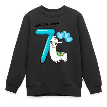Siebter Geburtstag Ich bin schon sieben Jahre - Kinder Premium Organic Sweatshirt - Schwarz - Vorne - AI Model Kid Female (0cm)