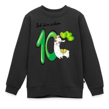 Zehnter Geburtstag Ich bin schon zehn Jahre - Kinder Premium Organic Sweatshirt - Schwarz - Vorne - AI Model Kid Female (0cm)